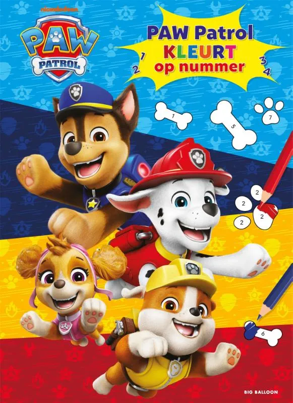 Paw Patrol kleurt op nummer | 9789047881247 Paw Patrol kleurt op nummer