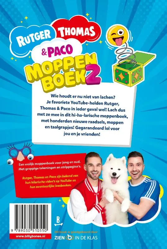 Het Moppenboek van Rutger, Thomas en Paco 2 | 9789030510550 Het Moppenboek van Rutger, Thomas en Paco 2 - Afbeelding 2