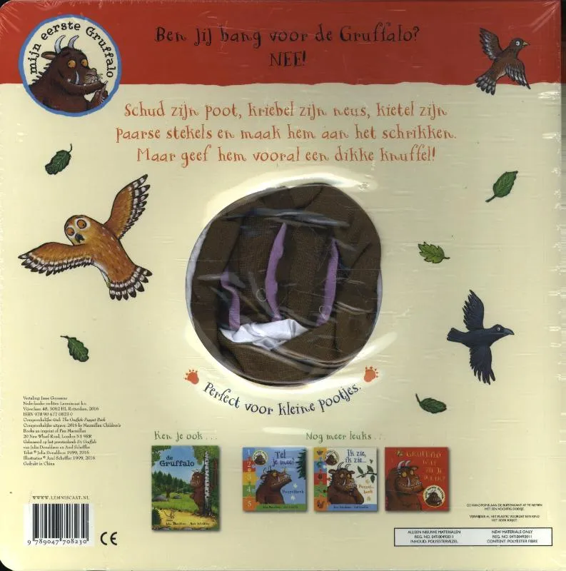 Wie is er bang voor de Gruffalo? Handpopboek | 9789047708230 Wie is er bang voor de Gruffalo? Handpopboek - Afbeelding 2