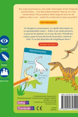 12 sjabloonkaarten / Dessine des dinos – 12 cartes pochoirs | 9789044758290 12 sjabloonkaarten / Dessine des dinos – 12 cartes pochoirs | 9789044758290