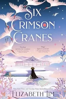 Six crimson cranes