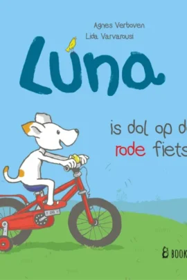Luna is dol op de rode fiets