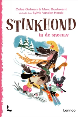 Stinkhond in de sneeuw