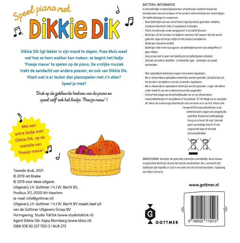 Speel piano met Dikkie Dik | 9789025775513 Speel piano met Dikkie Dik - Afbeelding 2