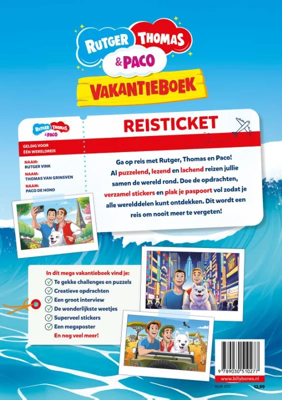 Het Vakantieboek van Rutger, Thomas & Paco | 9789030510277 Het Vakantieboek van Rutger, Thomas & Paco - Afbeelding 2