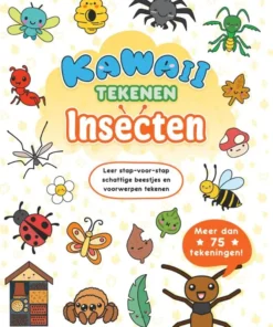 Kawaii tekenen insecten - Leer stap-voor-stap schattige beestjes en voorwerpen tekenen!