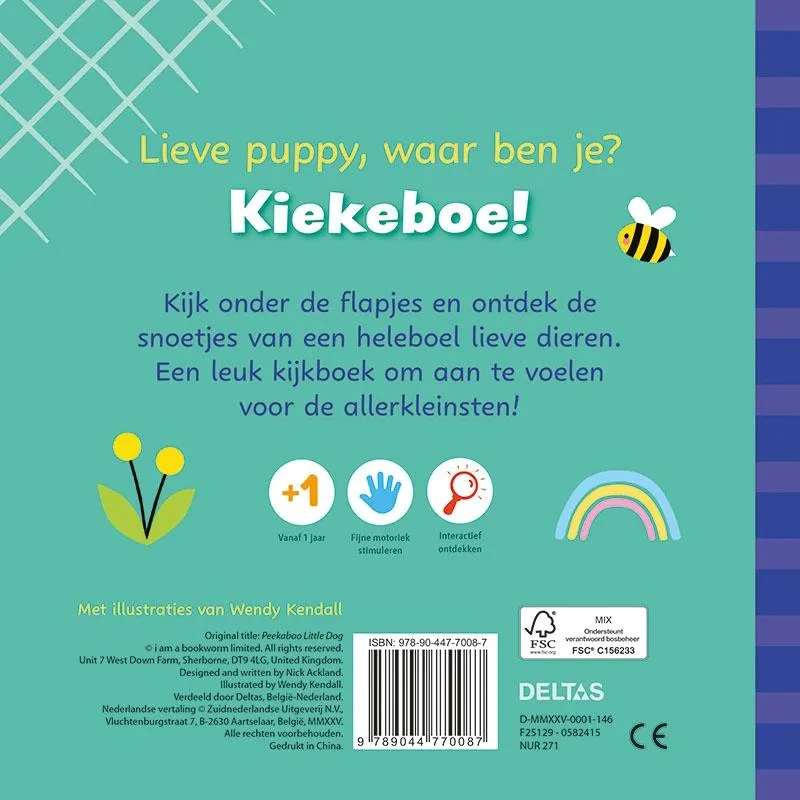 Kiekeboe Lieve puppy - Een leuk voelboek met flapjes | 9789044770087 Kiekeboe Lieve puppy - Een leuk voelboek met flapjes - Afbeelding 2