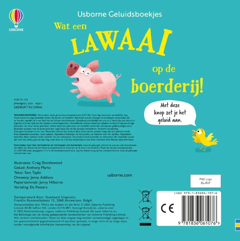 Wat een lawaai op de boerderij! | 9781836061076 Wat een lawaai op de boerderij! - Afbeelding 2