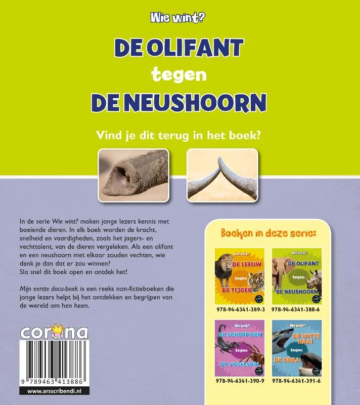 De olifant tegen de neushoorn | 9789463413886 De olifant tegen de neushoorn - Afbeelding 2