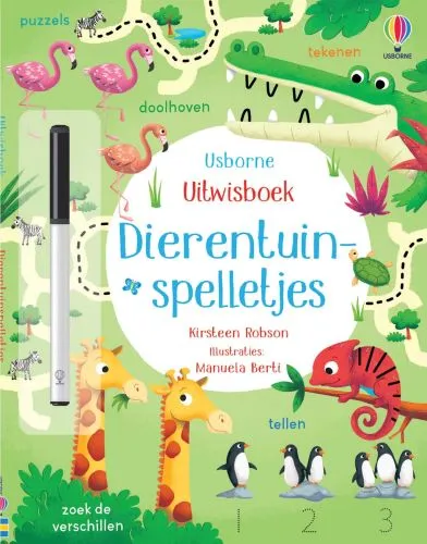 Uitwisboek Dierentuinspelletjes | 9781474995894 Uitwisboek Dierentuinspelletjes
