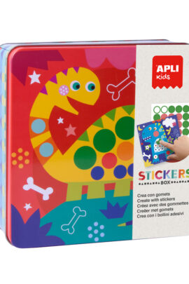 Dino stickerkaartenblik
