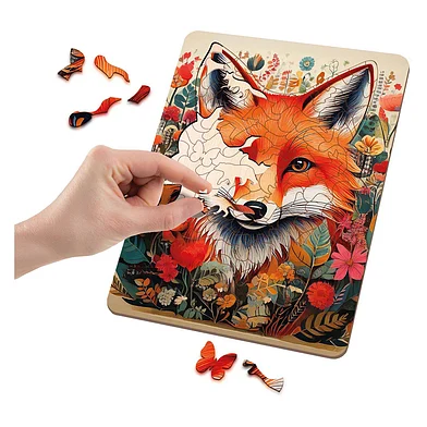 Houten puzzel vos unieke vormen | 8715427168654 Houten puzzel vos unieke vormen - Afbeelding 3