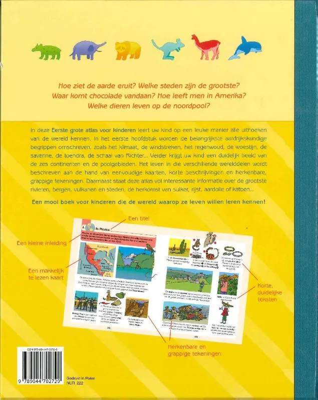 Eerste grote atlas voor kinderen | 9789044702729 Eerste grote atlas voor kinderen - Afbeelding 2