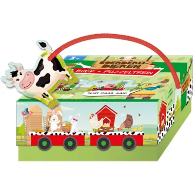 Boerderijdieren- boek + puzzeltrein | 9789463544399 Boerderijdieren- boek + puzzeltrein