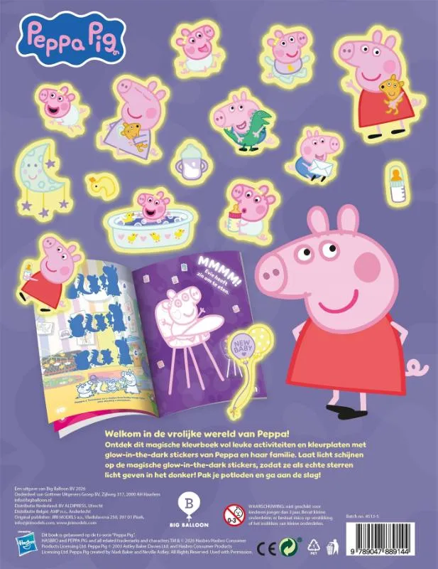 Kleuren met Peppa Pig glow in the dark | 9789047889144 Kleuren met Peppa Pig glow in the dark - Afbeelding 2