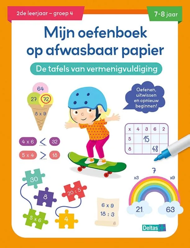 De tafels van vermenigvuldiging 7-8 jaar | 9789044763942 De tafels van vermenigvuldiging 7-8 jaar