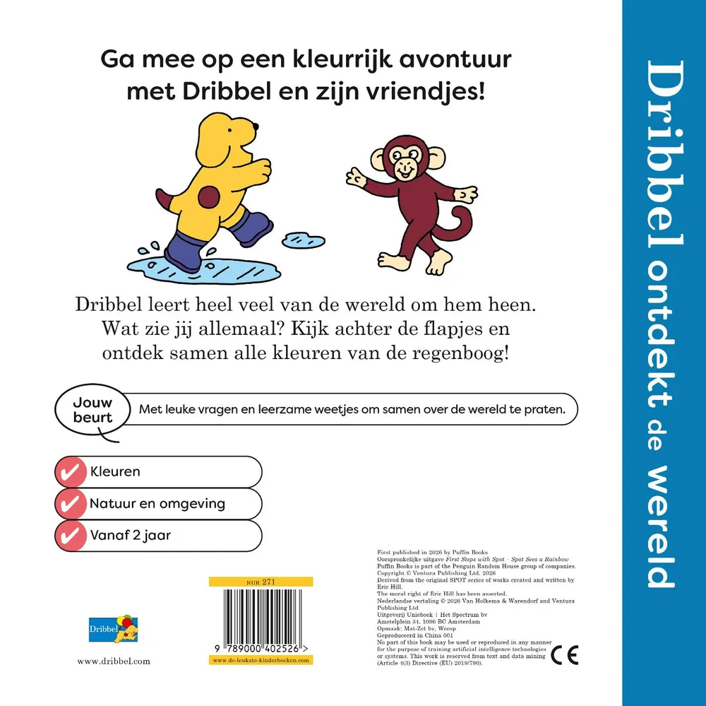 Dribbel leert de kleuren | 9789000402526 Dribbel leert de kleuren - Afbeelding 2