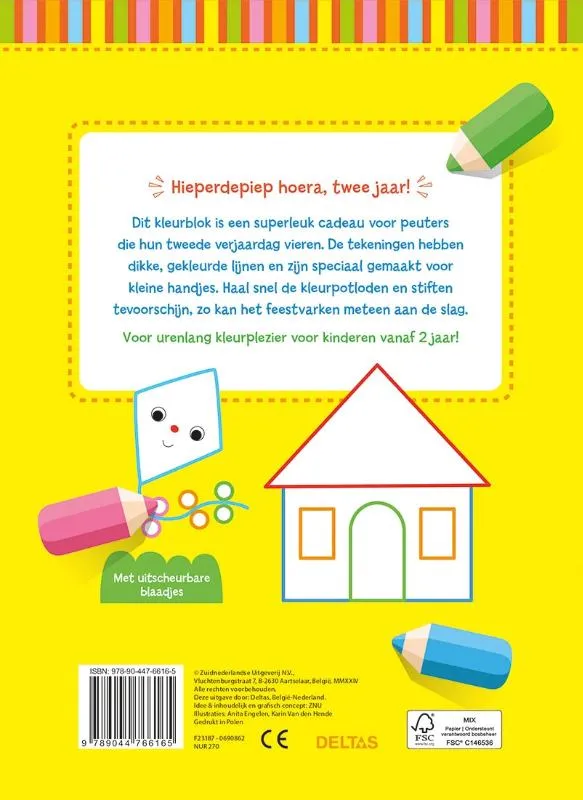Hoera, 2 jaar! Kleurpret voor kleine handjes | 9789044766165 Hoera, 2 jaar! Kleurpret voor kleine handjes - Afbeelding 2