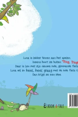Luna is dol op de rode fiets!