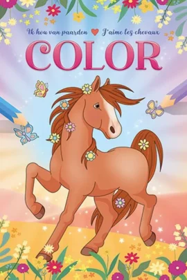 Ik hou van paarden kleurblok / J'aime les chevaux bloc de coloriage