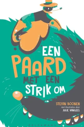 Een paard met een strik om