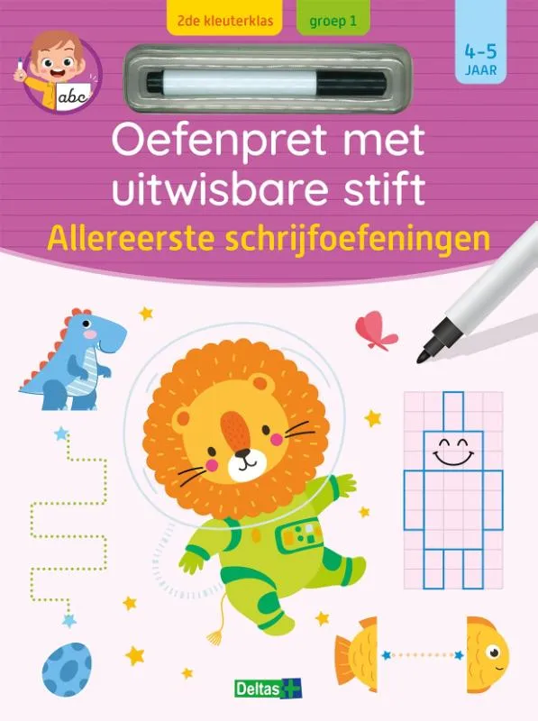 Oefenpret met uitwisbare stift - Allereerste schrijfoefeningen (4-5 j.) | 9789044769890 Oefenpret met uitwisbare stift - Allereerste schrijfoefeningen (4-5 j.)