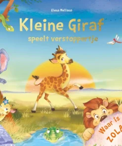 Kleine Giraf speelt verstoppertje