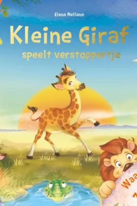 Kleine Giraf speelt verstoppertje