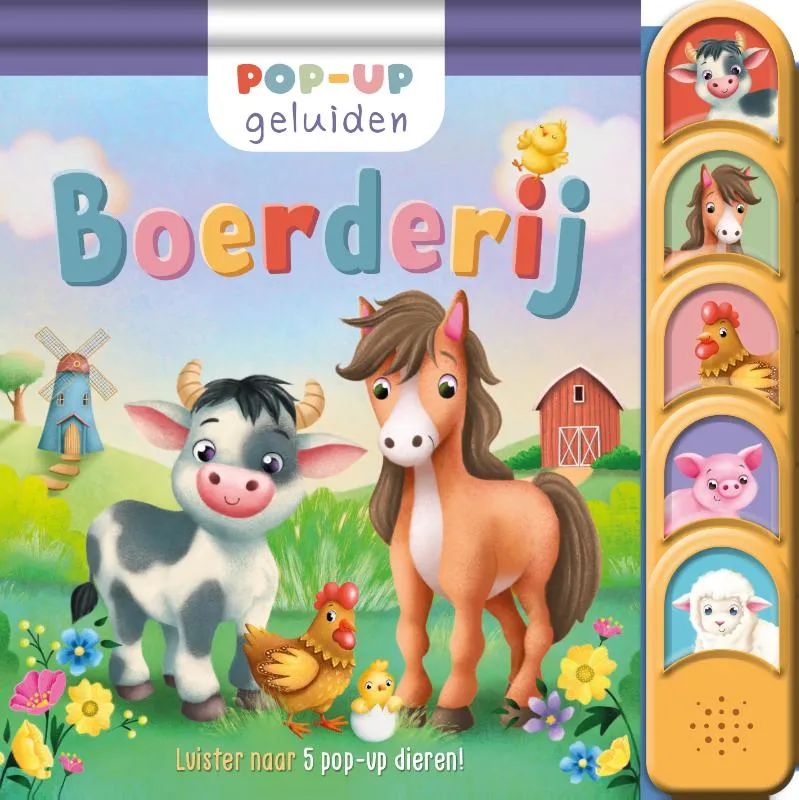 Boerderij – Pop-up geluiden - Luister naar 5 pop-up dieren! | 9789036649414 Boerderij – Pop-up geluiden - Luister naar 5 pop-up dieren!