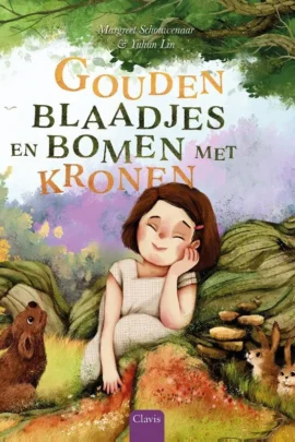 Gouden blaadjes en bomen met kronen