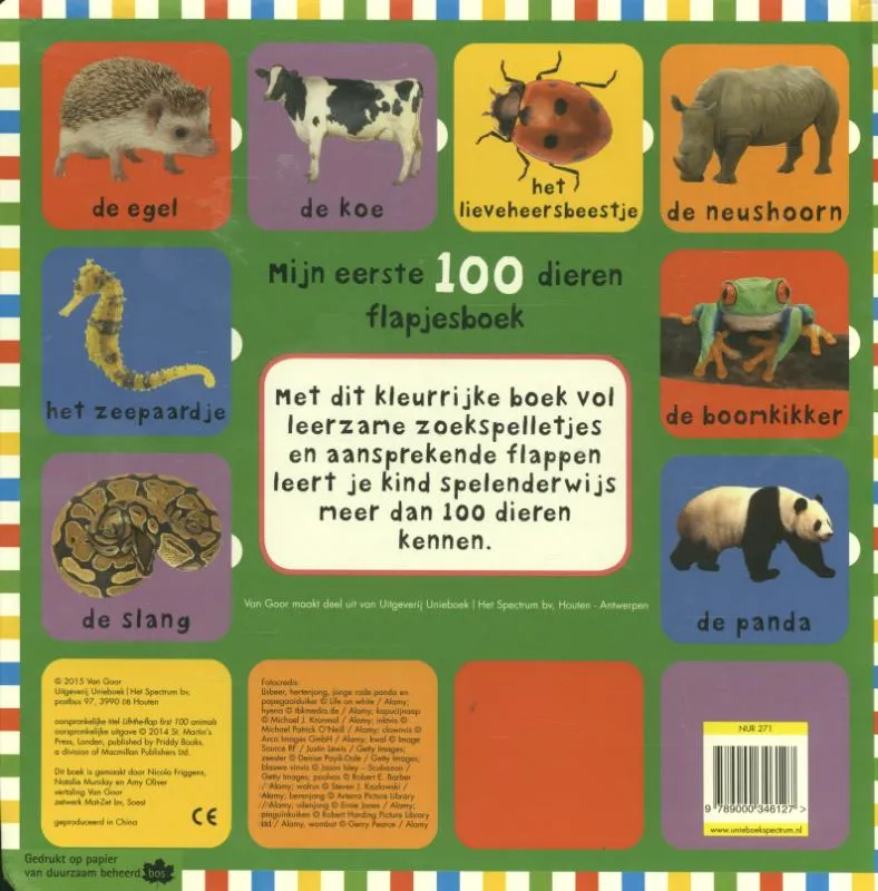 Mijn eerste 100 dieren flapjesboek | 9789000346127 Mijn eerste 100 dieren flapjesboek - Afbeelding 2