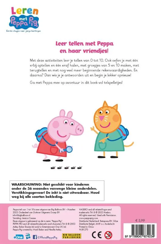 Peppa telt van 1 tot 10 | 9789047874034 Peppa telt van 1 tot 10 - Afbeelding 2