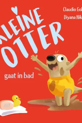 Kleine Otter gaat in bad