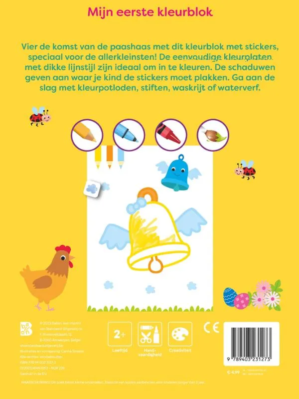 Mijn eerste kleurblok Pasen | 9789403231273 Mijn eerste kleurblok Pasen - Afbeelding 2