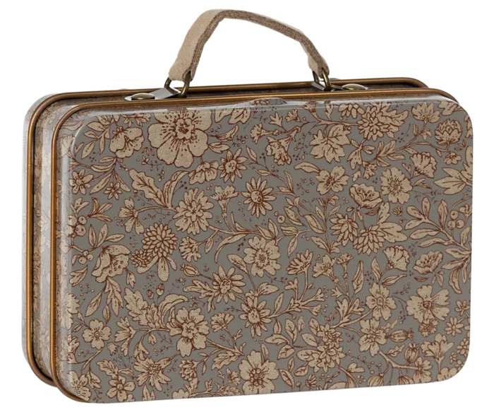 Koffertje klein bloesem grijs / Small suitcase, Blossom - Grey | 5707304126294