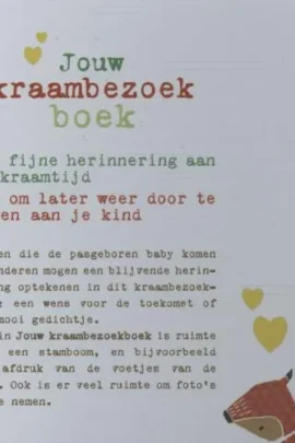Jouw kraambezoekboek | 9789026608254 Jouw kraambezoekboek | 9789026608254