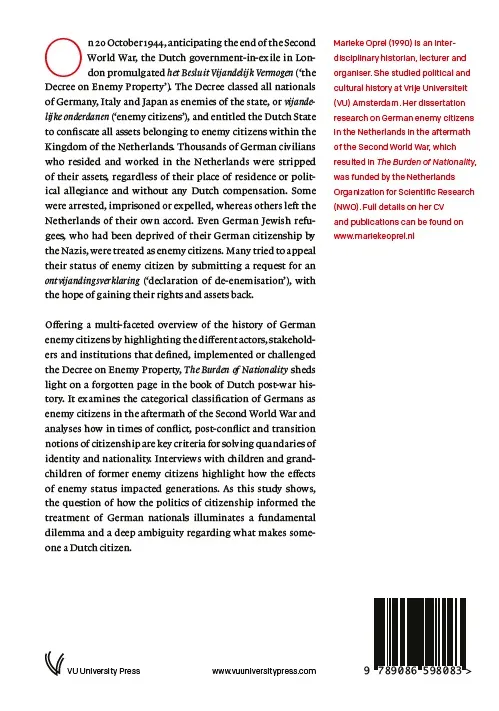 The Burden of Nationality | 9789086598083 The Burden of Nationality - Afbeelding 2