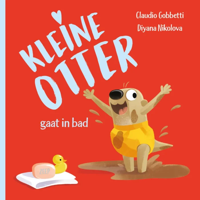 Kleine Otter gaat in bad