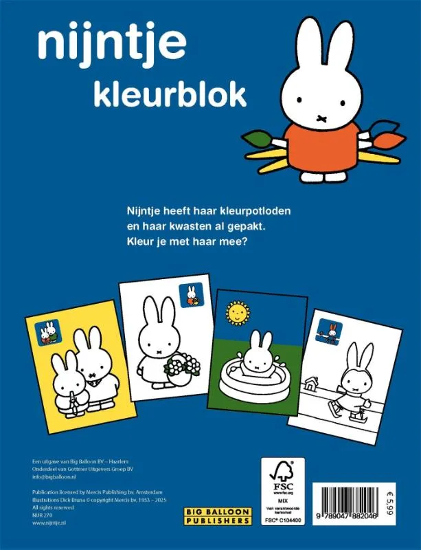 Nijntjes kleurblok | 9789047882046 Nijntjes kleurblok - Afbeelding 2