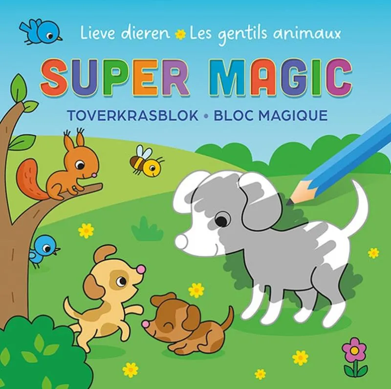Lieve dieren Toverkrasblok / Les gentils animaux Super Magic Bloc Magique | 9789044767339 Lieve dieren Toverkrasblok / Les gentils animaux Super Magic Bloc Magique