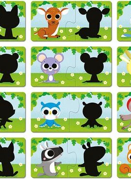 Janod Puzzel +2 Dieren en hun schaduw | 3700217327019 Janod Puzzel +2 Dieren en hun schaduw | 3700217327019