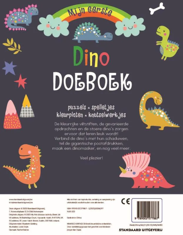 Mijn eerste dino doeboek met stiften | 9789002277887 Mijn eerste dino doeboek met stiften - Afbeelding 2