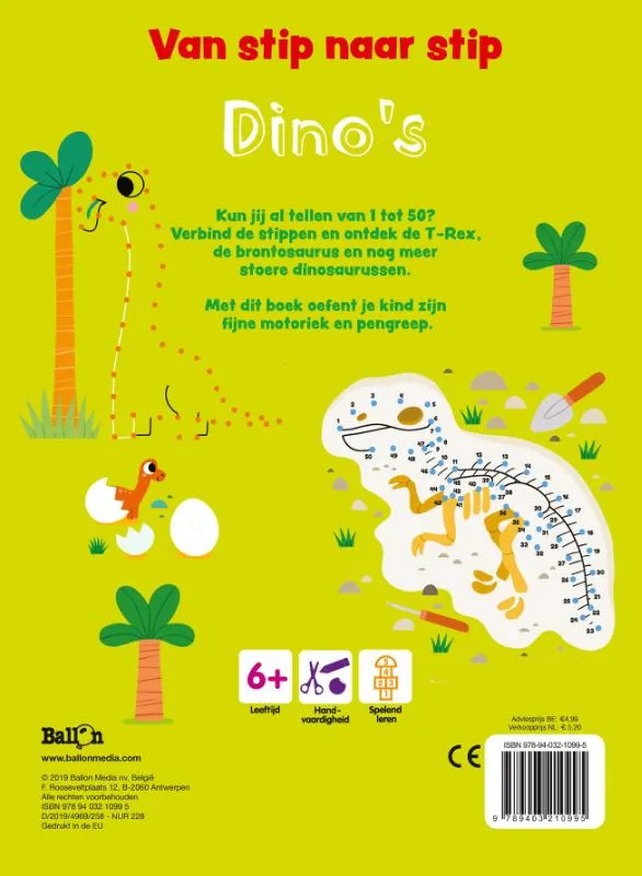 Van stip naar stip dino's | 9789403210995 Van stip naar stip dino's - Afbeelding 2