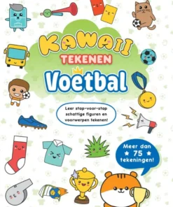 Kawaii tekenen voetbal - Leer stap-voor-stap schattige figuren en voorwerpen tekenen!