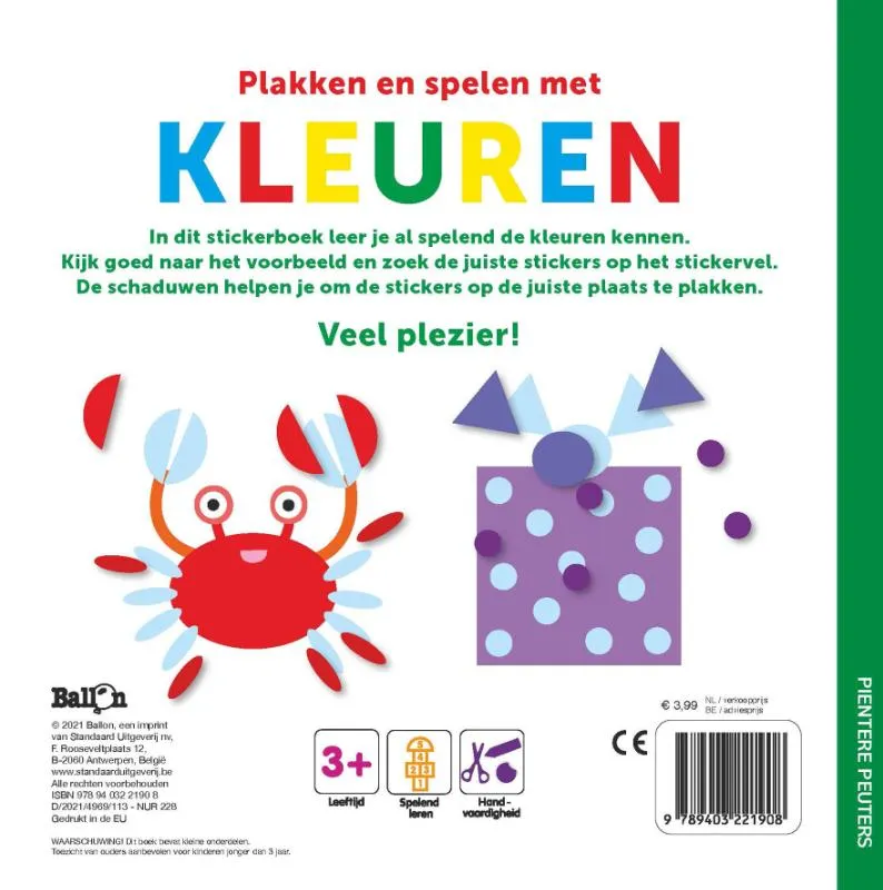Plakken en spelen met kleuren | 9789403221908 Plakken en spelen met kleuren - Afbeelding 2