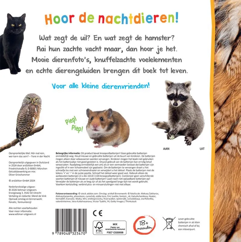 Welk dier hoor ik hier? Nachtdieren - Aaien en horen | 9789048323470 Welk dier hoor ik hier? Nachtdieren - Aaien en horen - Afbeelding 2