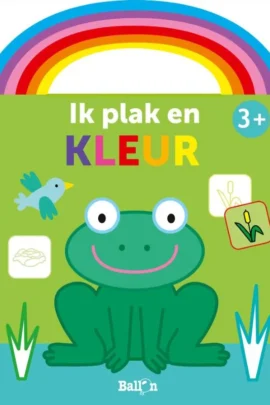Ik plak en kleur 3+ (kikker groen)