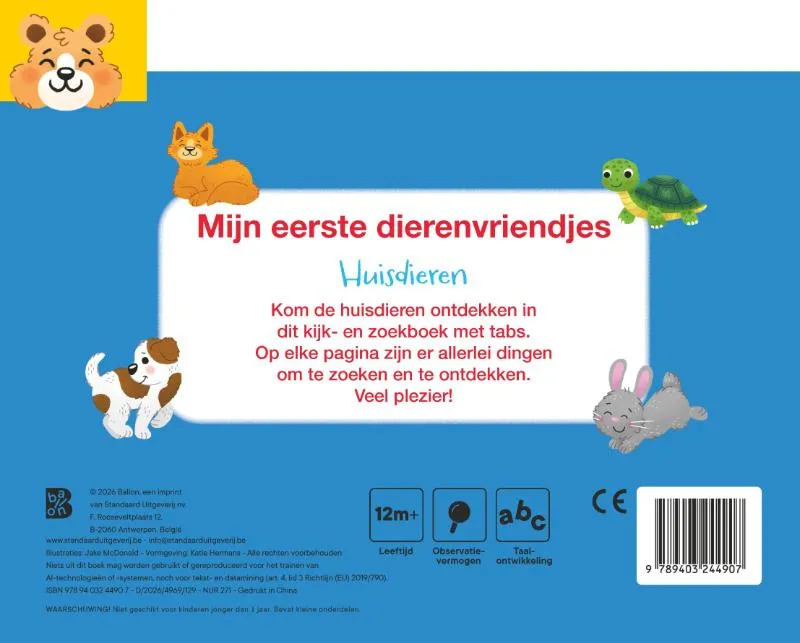 Mijn eerste dierenvriendjes: Huisdieren | 9789403244907 Mijn eerste dierenvriendjes: Huisdieren - Afbeelding 2