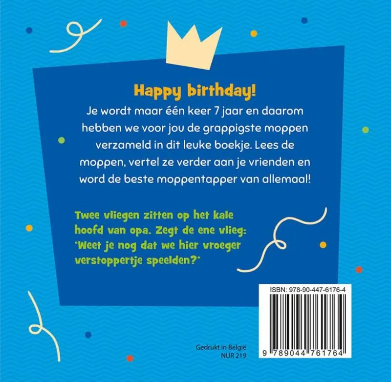 Hoera, 7 jaar! Moppenboek | 9789044761764 Hoera, 7 jaar! Moppenboek - Afbeelding 2