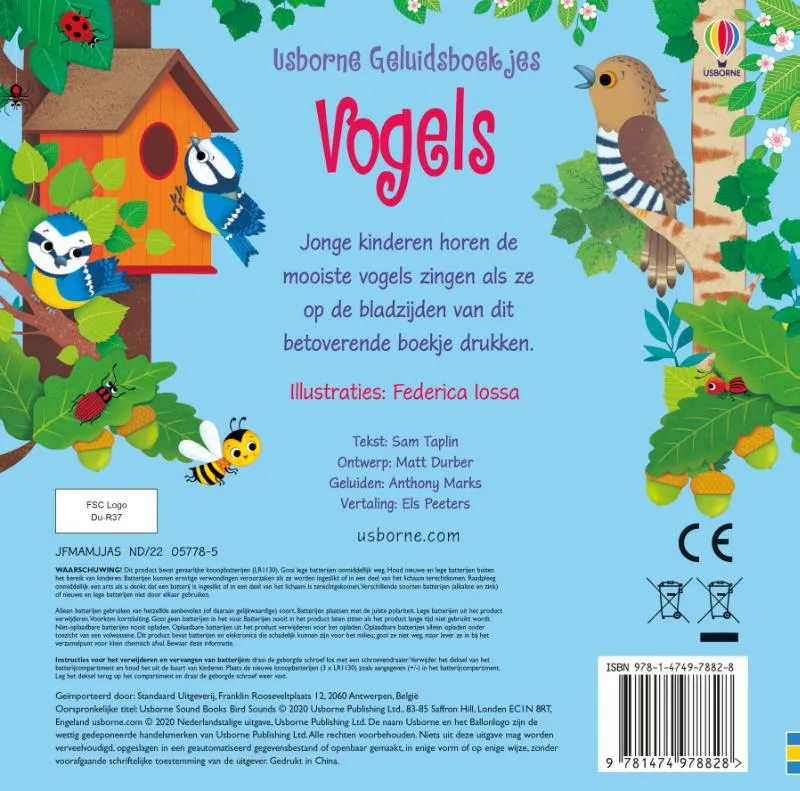 Geluidsboekje – Vogels | 9781474978828 Geluidsboekje – Vogels - Afbeelding 2